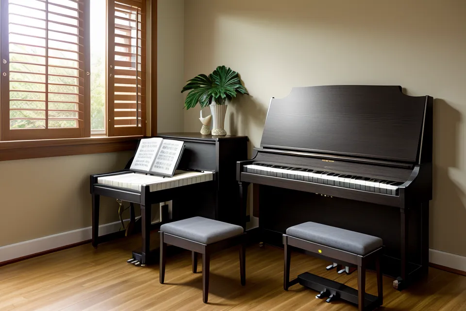 Lectura musical en piano cristiano: mano señalando una partitura mientras la otra toca de oído
