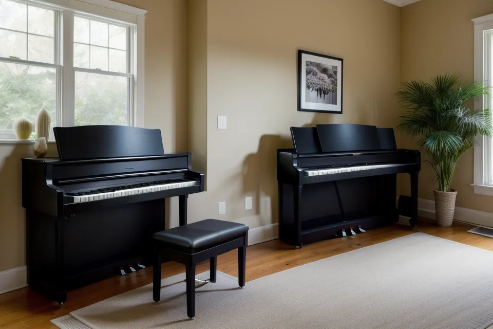 Piano digital listo para practicar acompañamientos de himnos, ideal para aprender piano de adultos