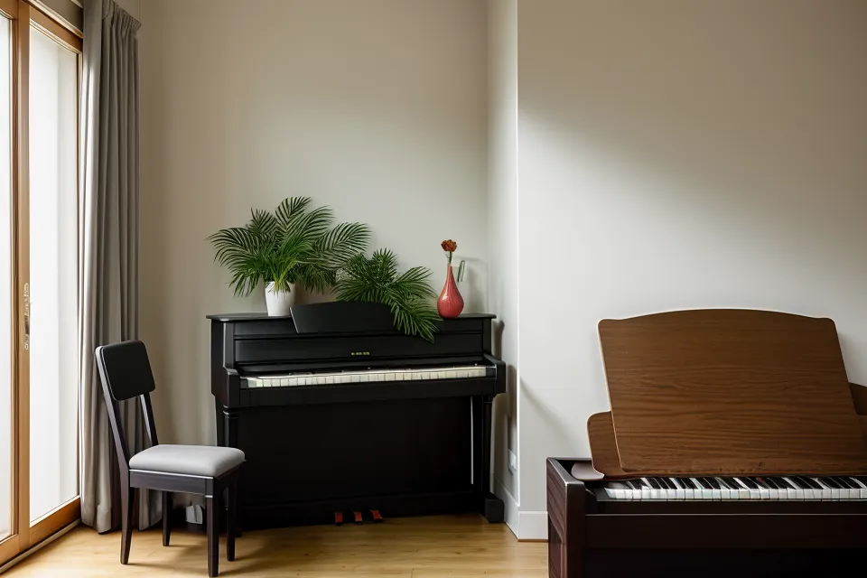 Manos de una principiante tocando arpegios suaves en un piano digital durante un momento de adoración