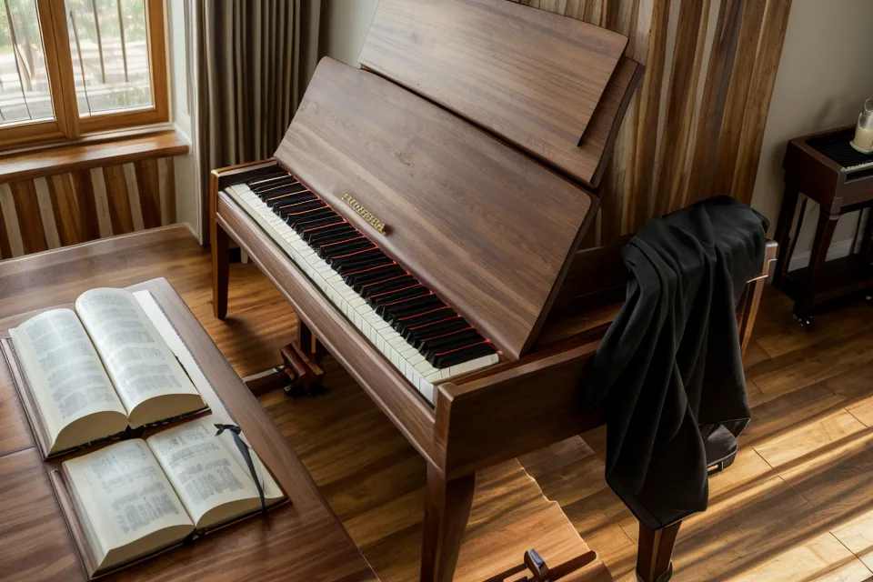 Mano relajada practicando técnica básica de piano de forma autodidacta en casa