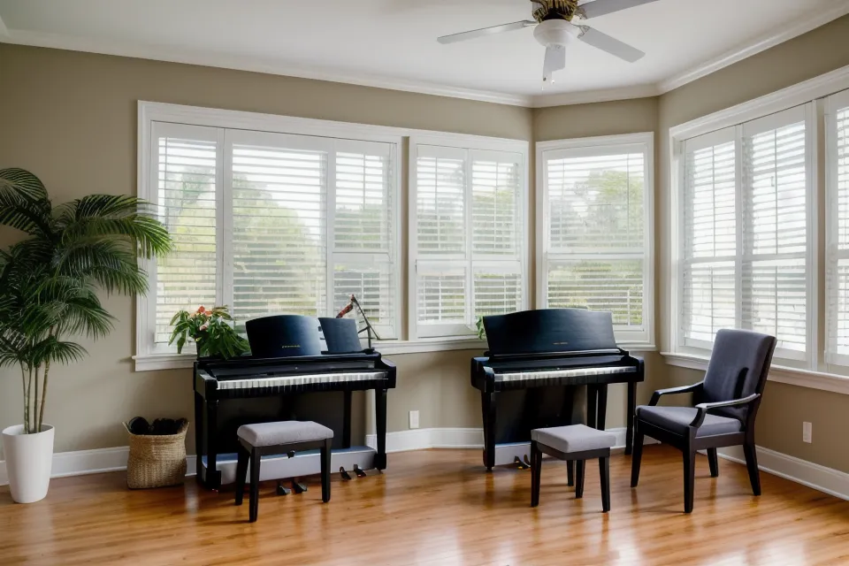 Pedal de resonancia de un piano digital en el piso de un apartamento pequeño en Cali