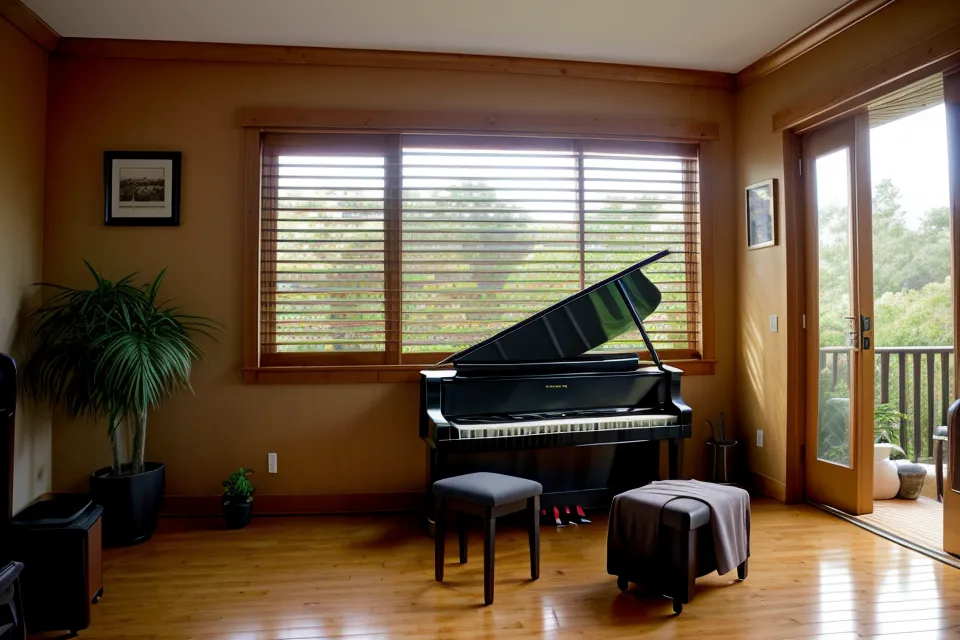 Primer plano de teclas de piano digital junto a partituras de himnos cristianos antiguas y borrosas, el problema que resuelve el formato digital.