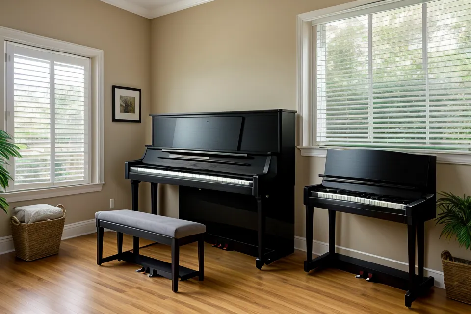 Piano para principiantes: método en papel junto al teclado Casio en la mesa del comedor