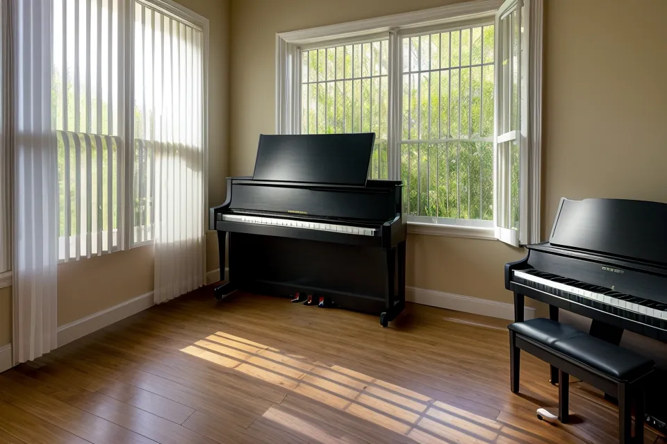 Cancionero de iglesia abierto con anotaciones de tempo para practicar piano en casa